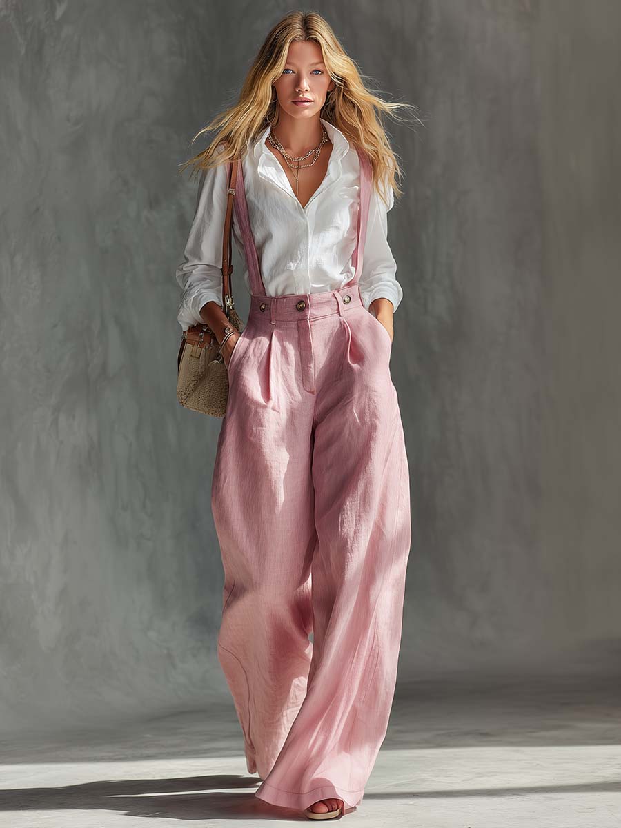 Gwendolyn | Women's Wide Leg Suspender Overalls