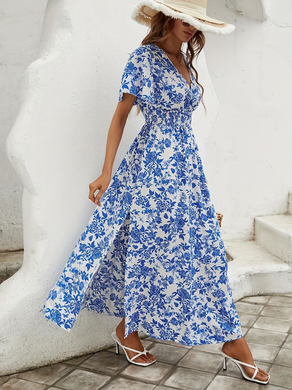 Primrose | Women's V Neck Boho Flowy Dress Beach