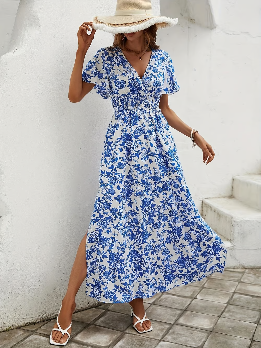 Primrose | Women's V Neck Boho Flowy Dress Beach