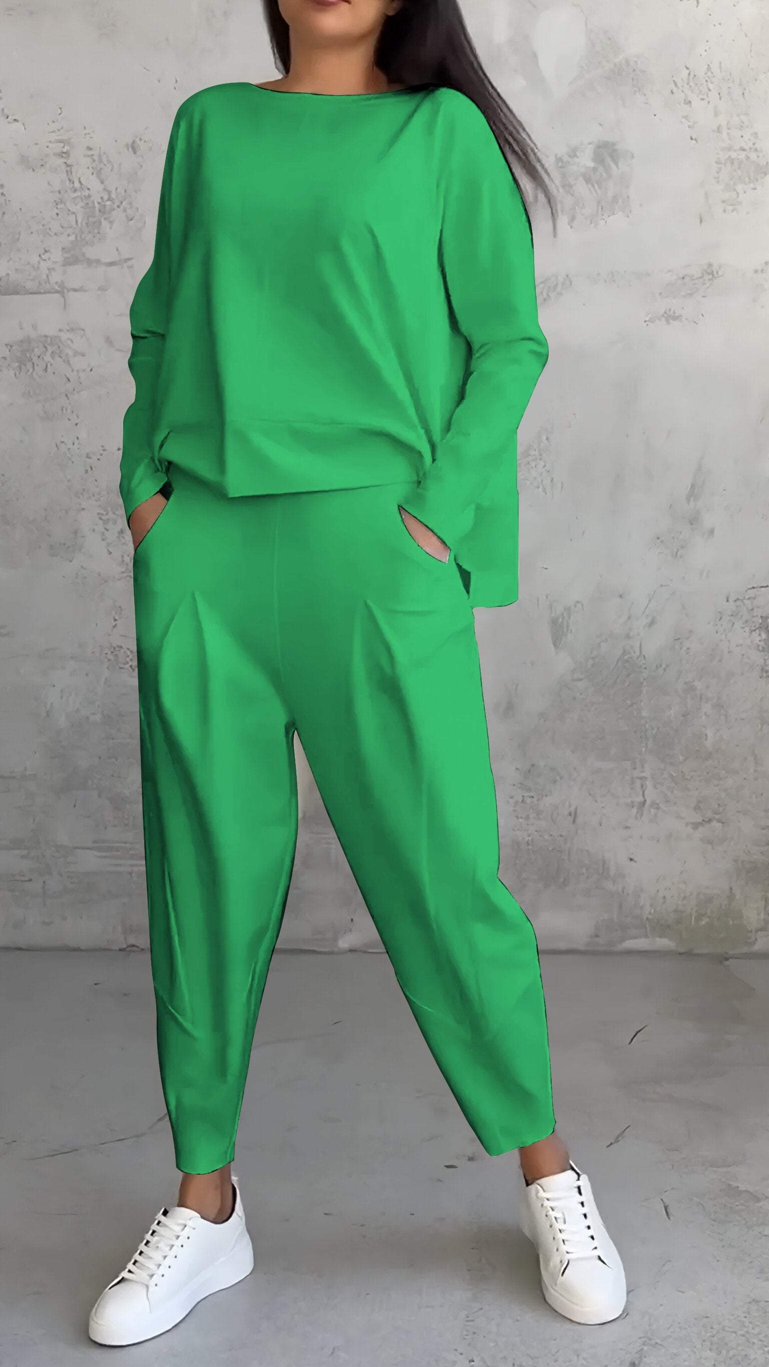 Nora | Women's 2 Piece Lounge Set Long Sleeve Top and Pants