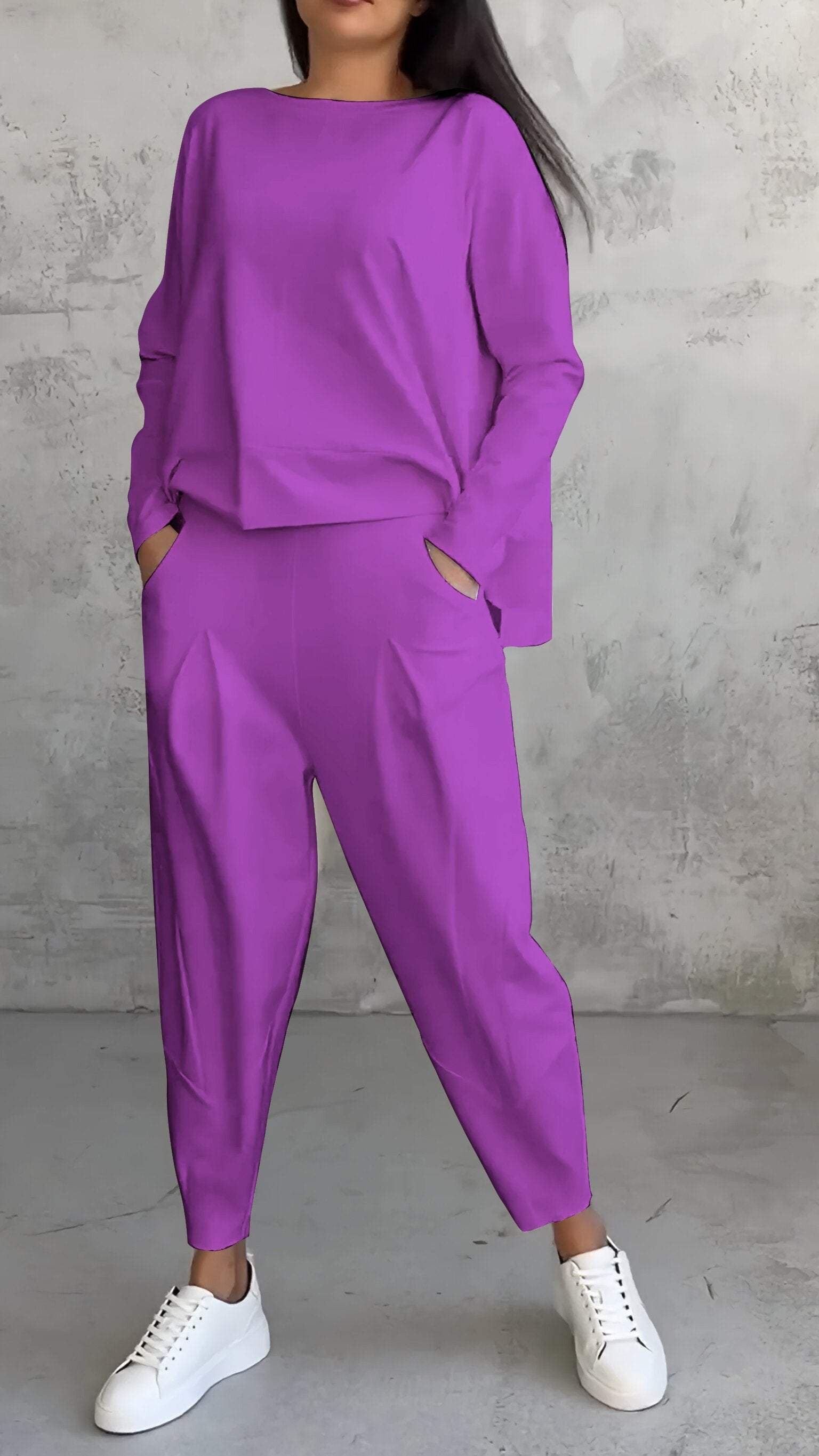 Nora | Women's 2 Piece Lounge Set Long Sleeve Top and Pants