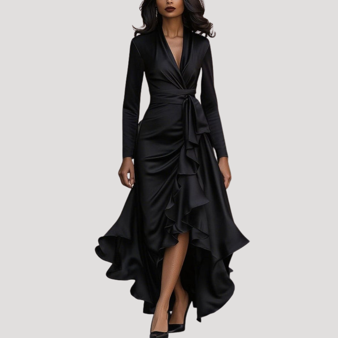 Juliana | Women's Long Sleeve Wrap Evening Dress