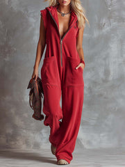 Kendra | Women's Hooded Sleeveless Jumpsuit