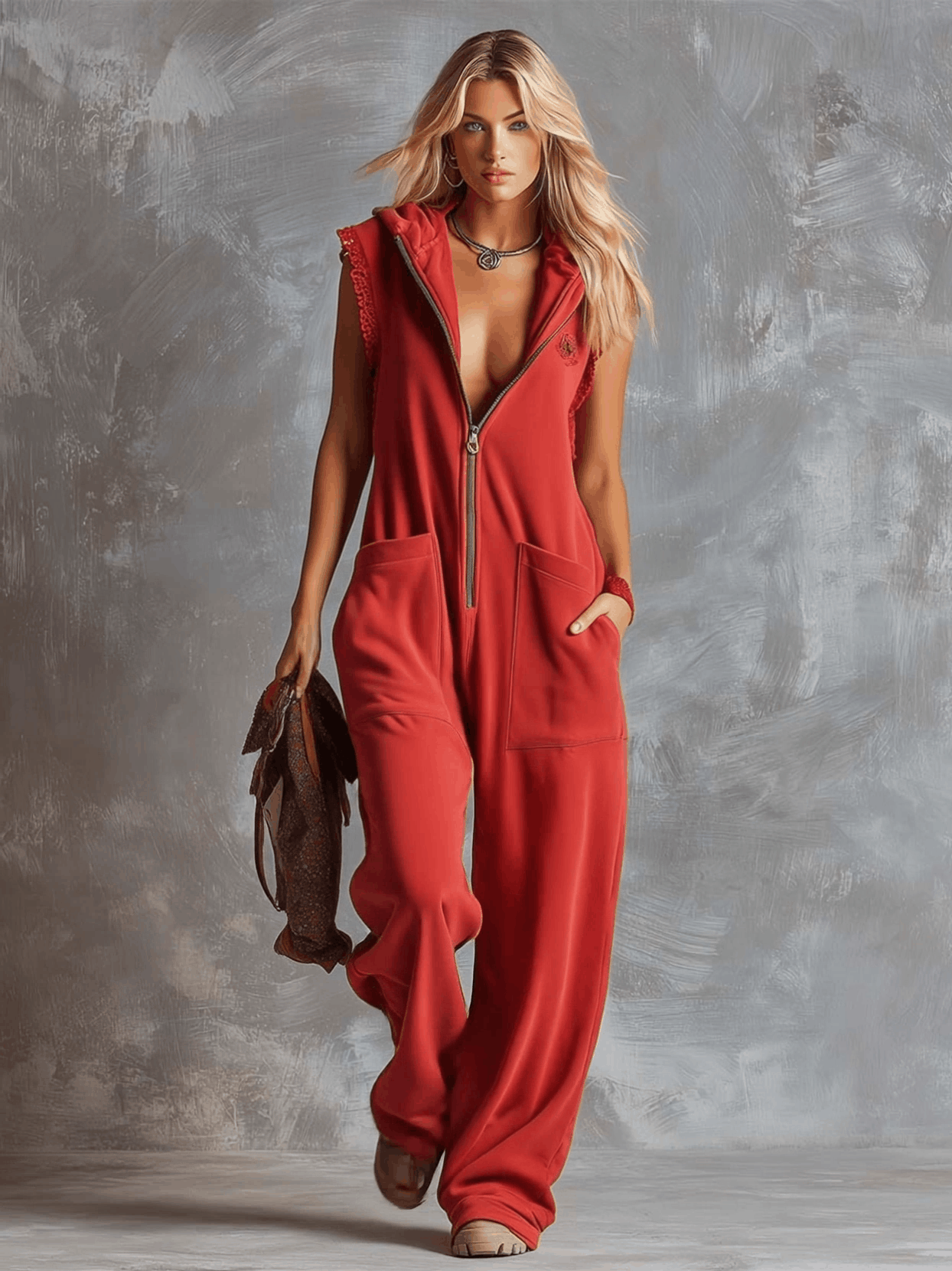 Kendra | Women's Hooded Sleeveless Jumpsuit