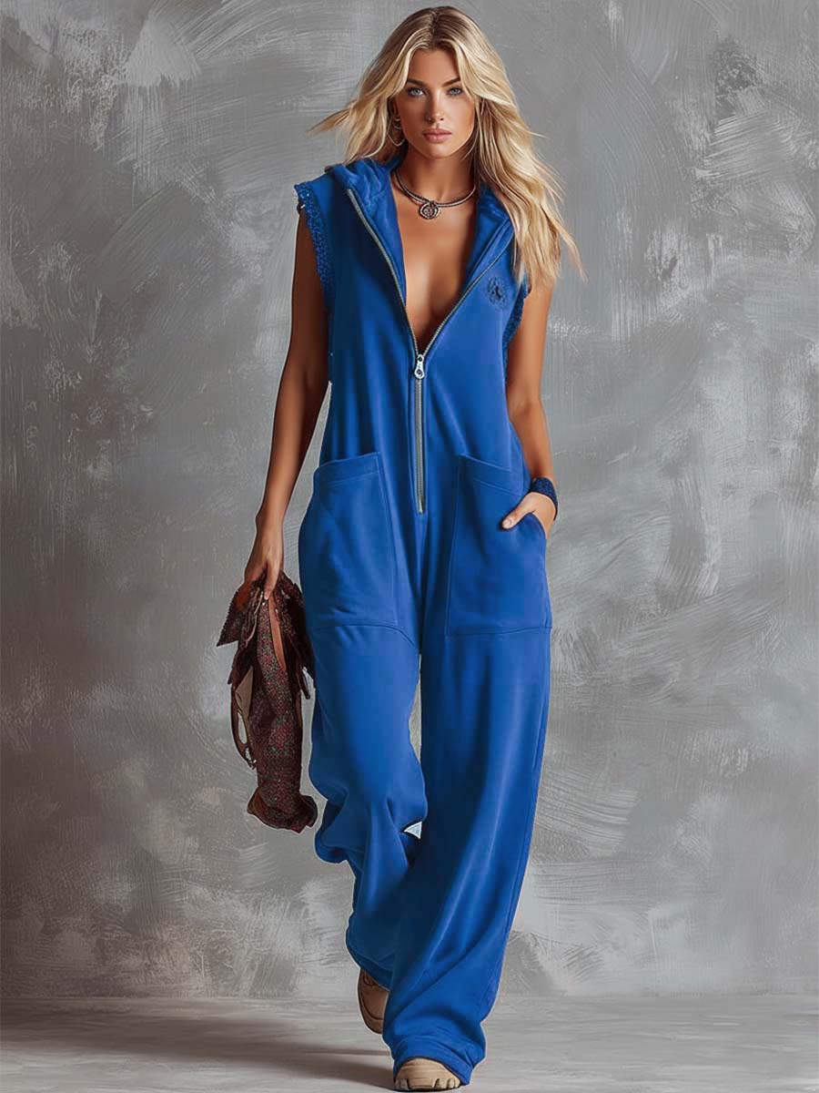 Kendra | Women's Hooded Sleeveless Jumpsuit