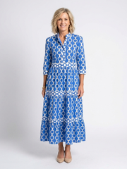 Keziah | Women's Chain Print 3/4 Sleeve Midi Dress