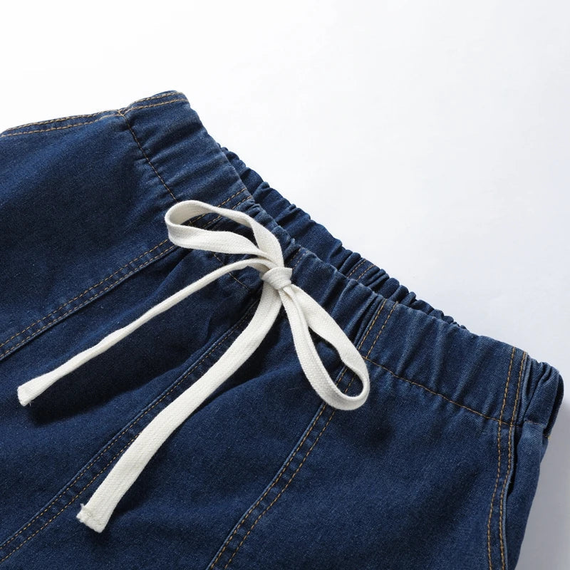 Leonie | Women's Denim Two Piece Short Sleeve Button Down Set
