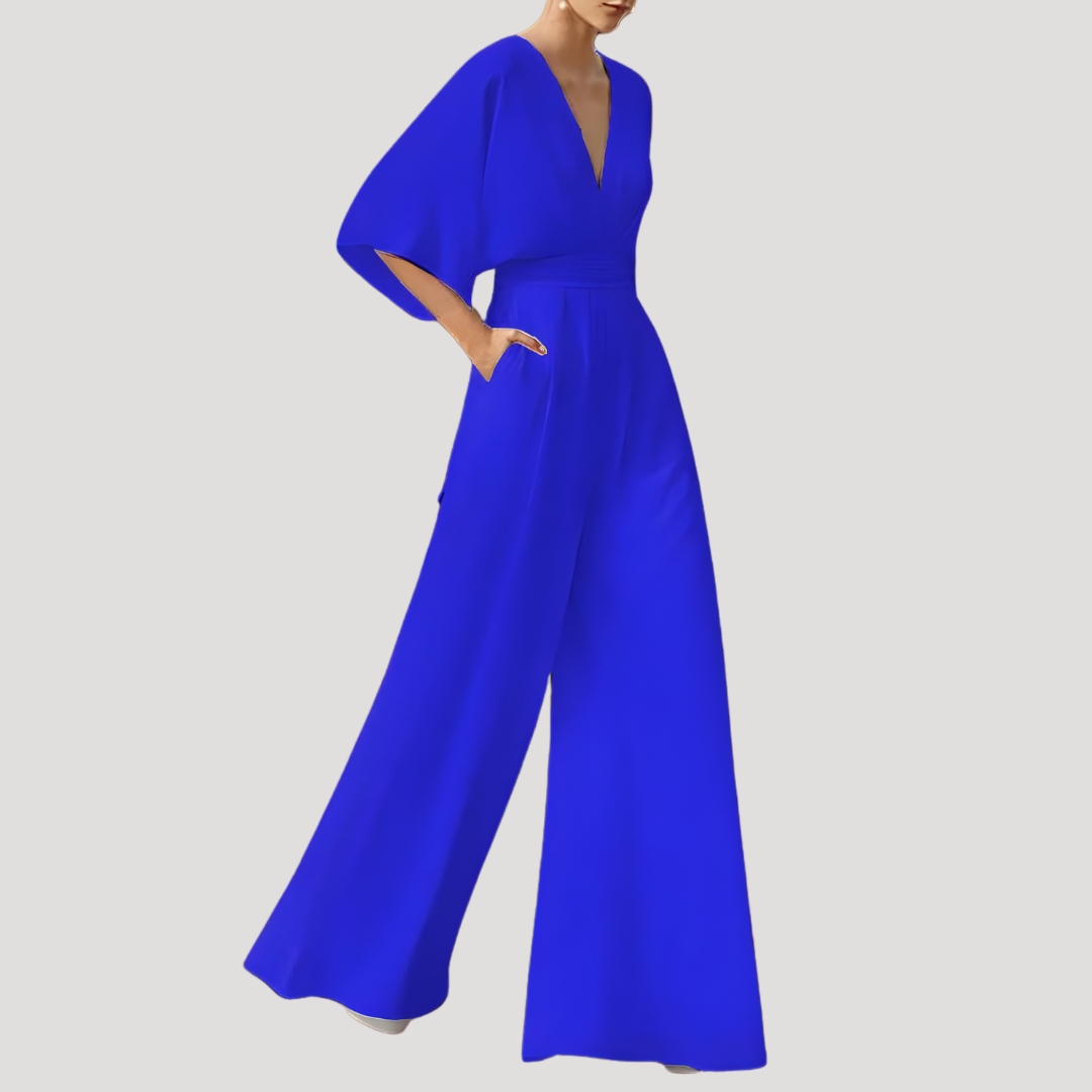 Leonie | Women's V Neck Wide Leg Jumpsuit