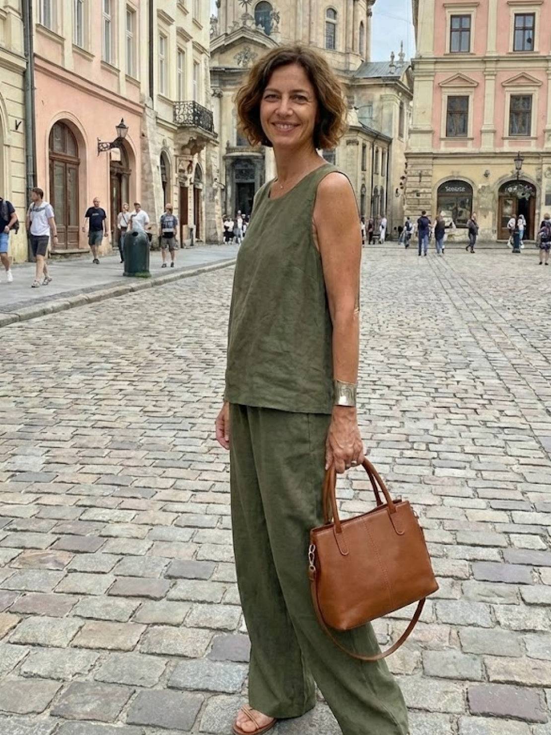 Olivia | Women's Sleeveless Tank Top and Wide-Leg Pants Set