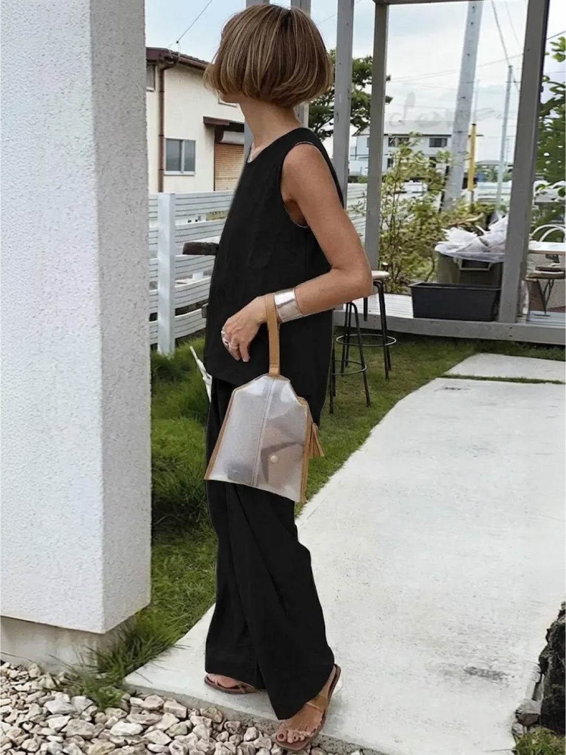Olivia | Women's Sleeveless Tank Top and Wide-Leg Pants Set
