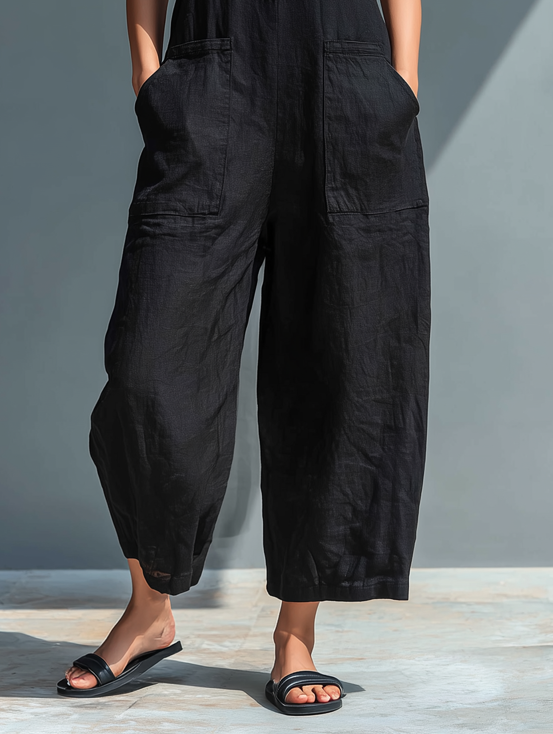 Lysandra | Women's Sleeveless Button Front Wide Leg Jumpsuit