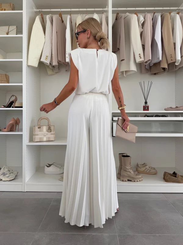 Mirabelle | Women's Sleeveless Top Wide Leg Pants Set