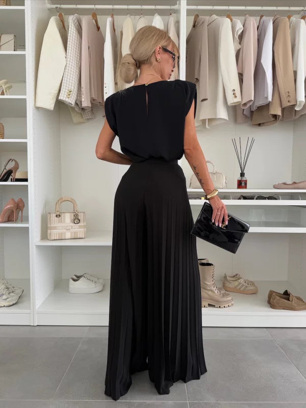 Mirabelle | Women's Sleeveless Top Wide Leg Pants Set
