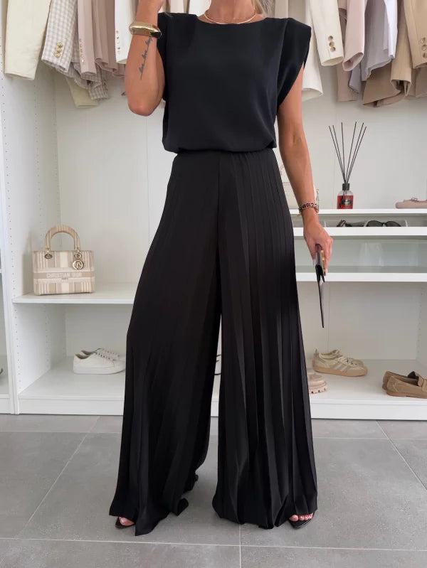 Mirabelle | Women's Sleeveless Top Wide Leg Pants Set