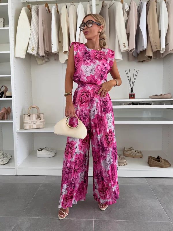 Mirabelle | Women's Sleeveless Top Wide Leg Pants Set