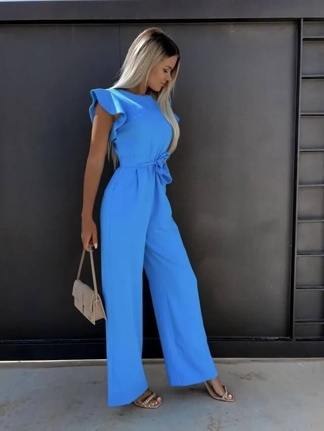 Miriam | Women's Flutter Sleeve Wide Leg Jumpsuit