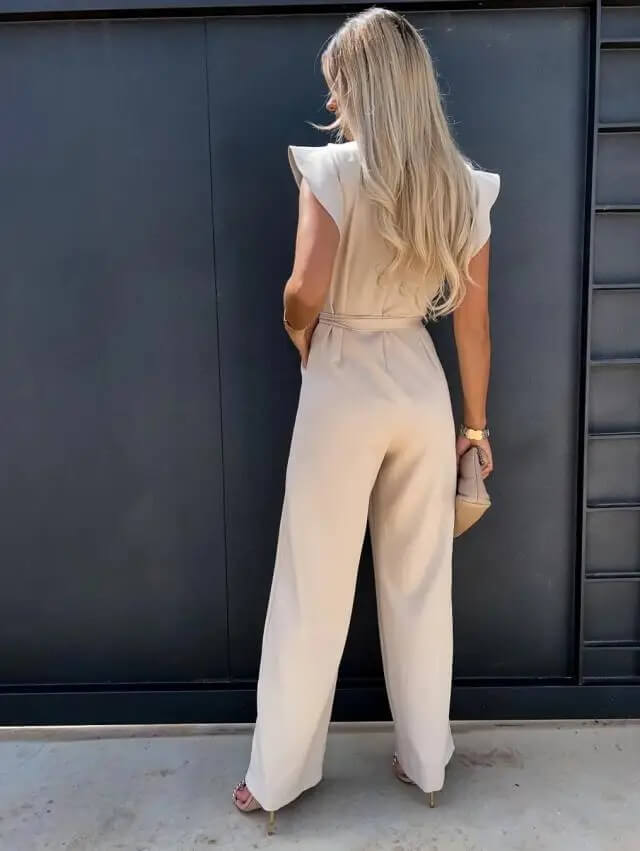 Miriam | Women's Flutter Sleeve Wide Leg Jumpsuit