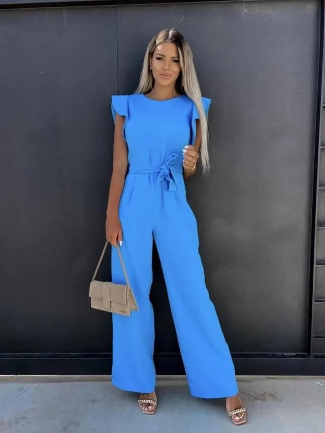 Miriam | Women's Flutter Sleeve Wide Leg Jumpsuit