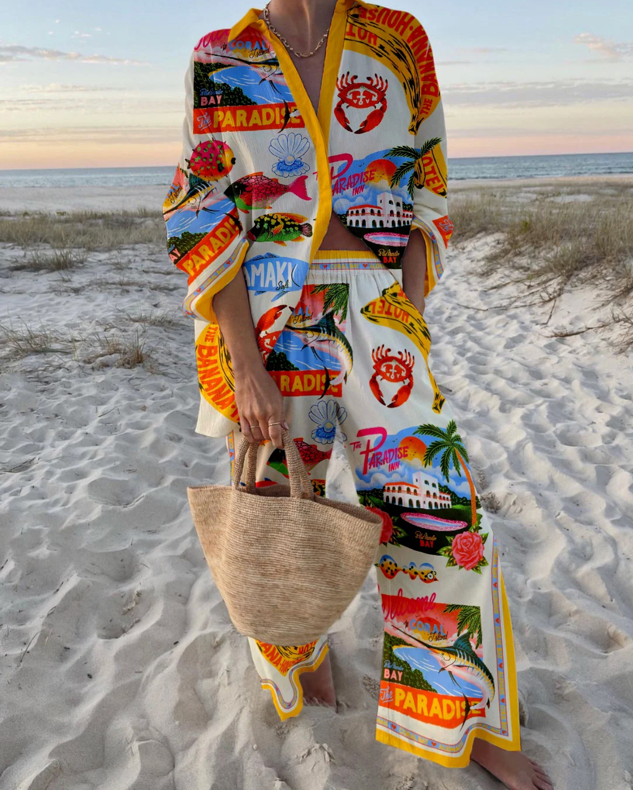 Noelle | Women's Printed Long Sleeve Two Piece Set