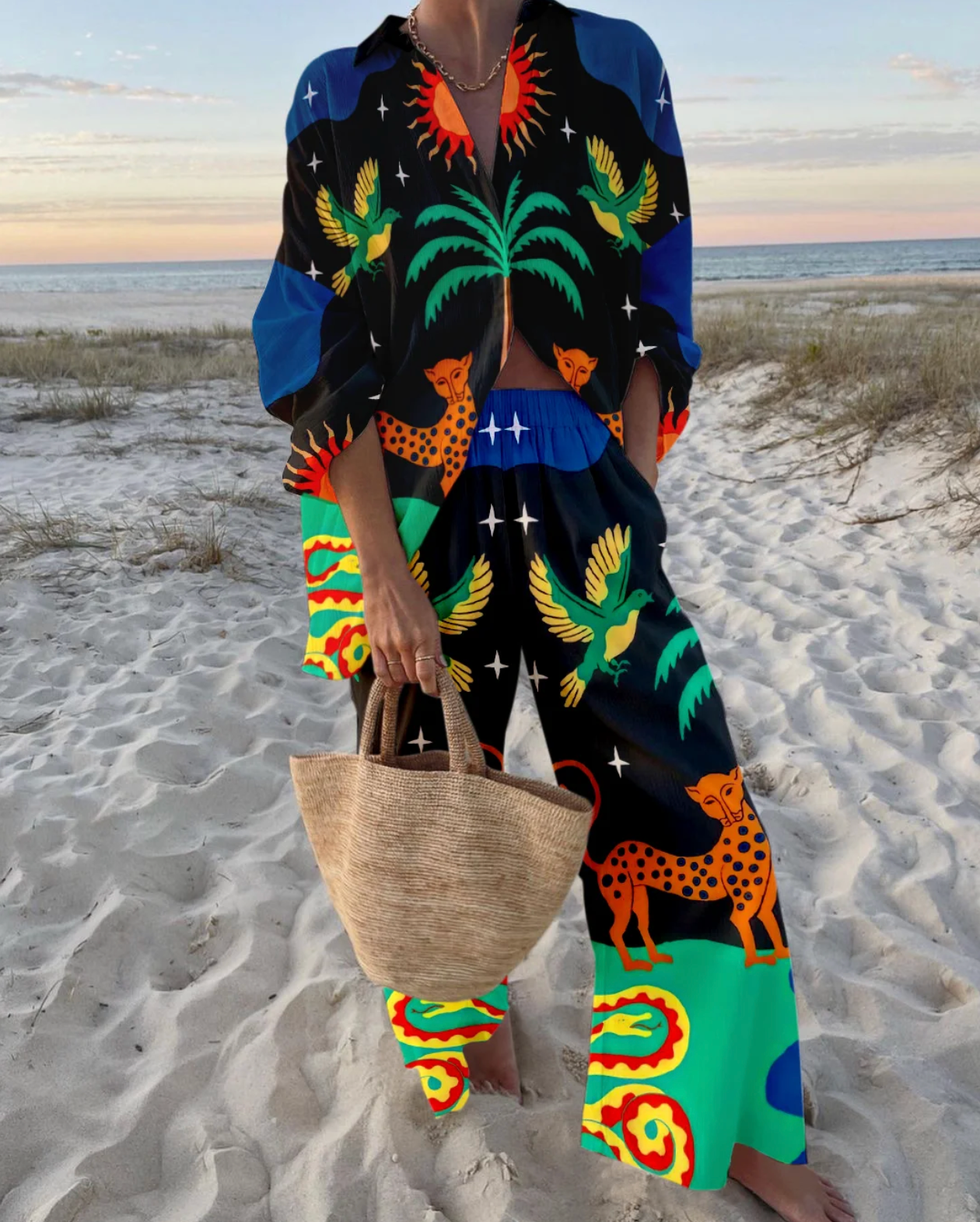 Noelle | Women's Printed Long Sleeve Two Piece Set
