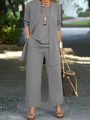 Ophira | Women's Round Neck Long Sleeve 3 Piece Set