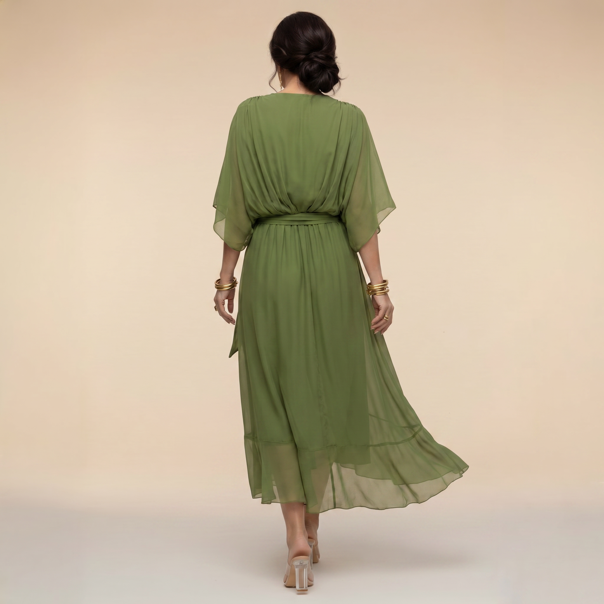 Penelope | Women's V-Neck Wrap Midi Dress