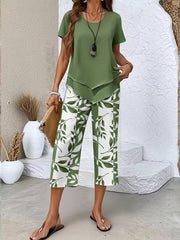Primrose | Women's Leaf Print Two Piece Set