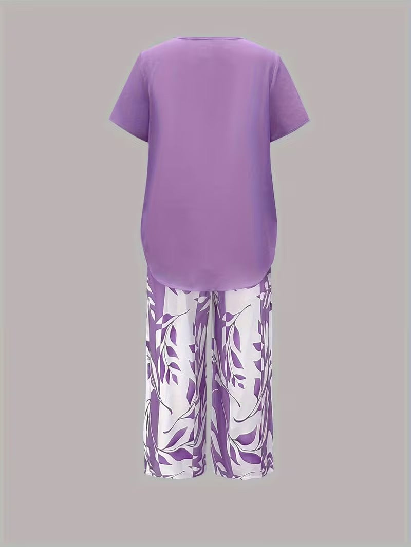Primrose | Women's Leaf Print Two Piece Set