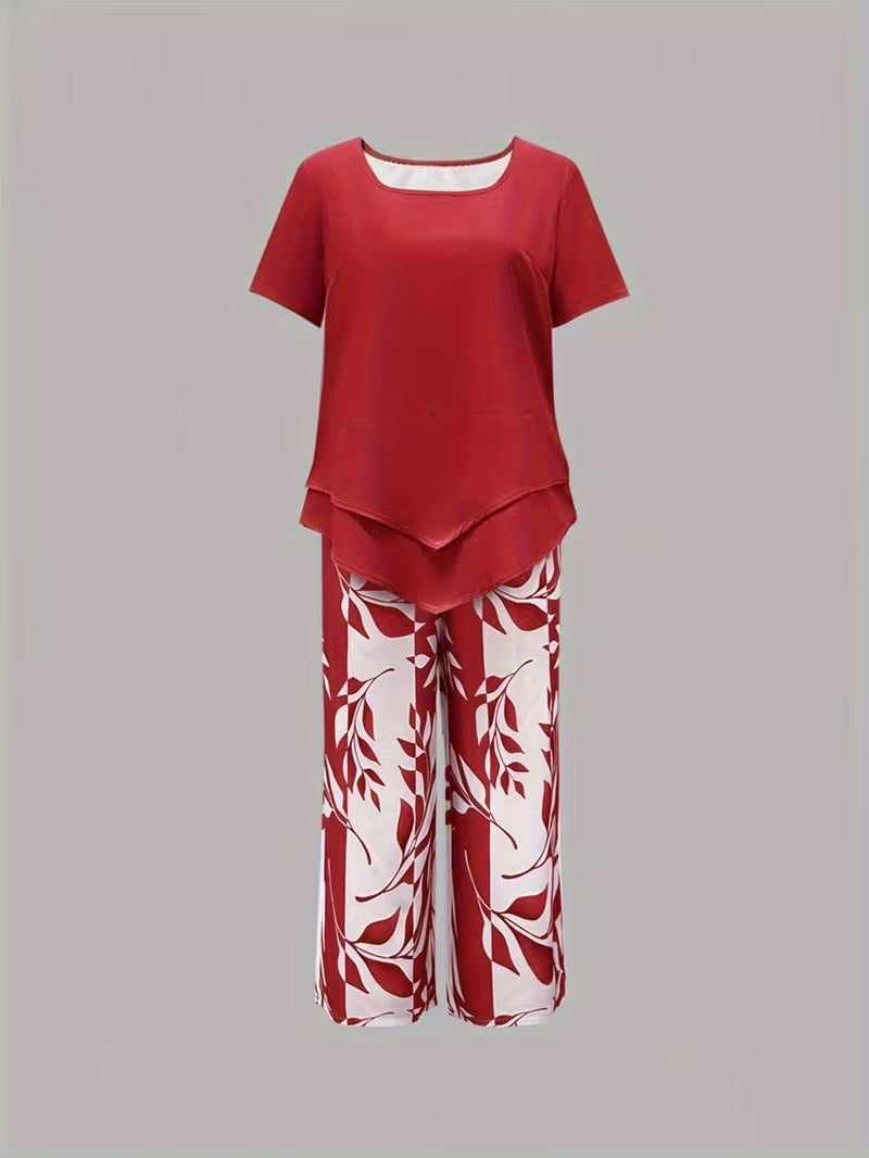 Primrose | Women's Leaf Print Two Piece Set