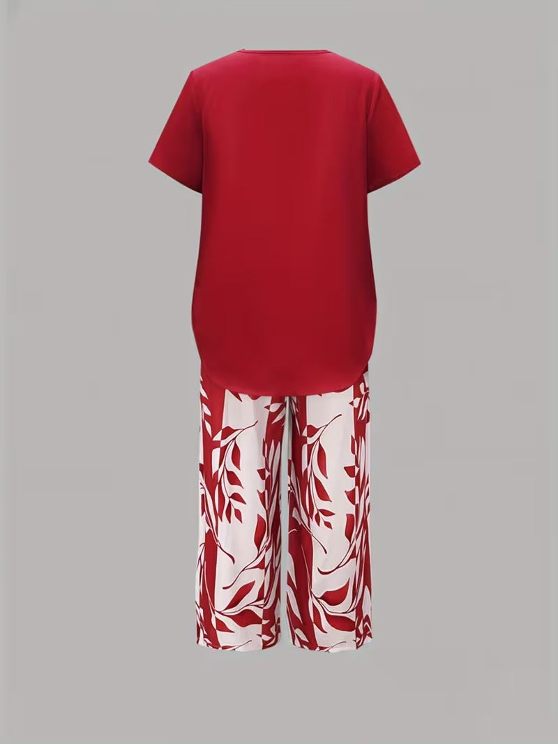 Primrose | Women's Leaf Print Two Piece Set