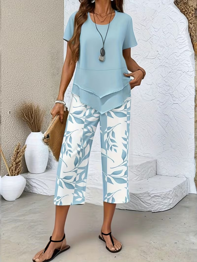Primrose | Women's Leaf Print Two Piece Set
