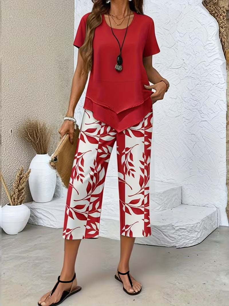 Primrose | Women's Leaf Print Two Piece Set