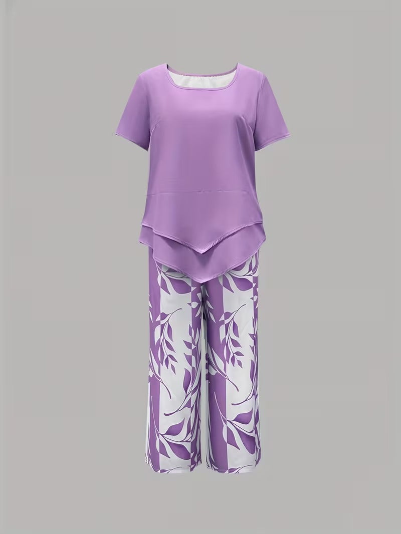 Primrose | Women's Leaf Print Two Piece Set