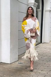 Rhiannon | Women's One Shoulder Fringe Midi Set