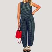 Rosalba | Women's Sleeveless Wide Leg Set