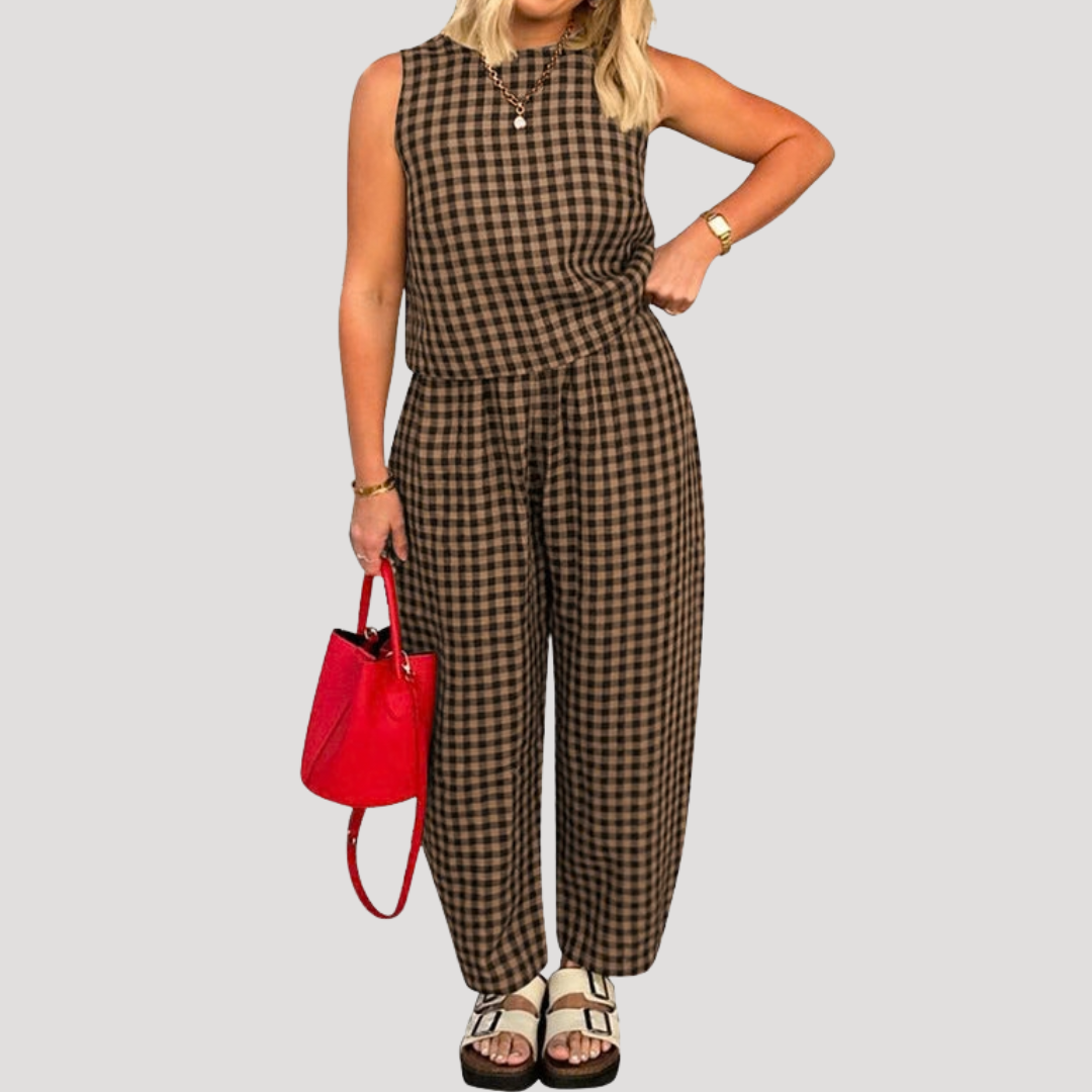 Rosalba | Women's Sleeveless Wide Leg Set