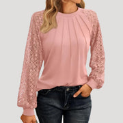 Roswyn | Women's Round Neck Lace Sleeve Blouse
