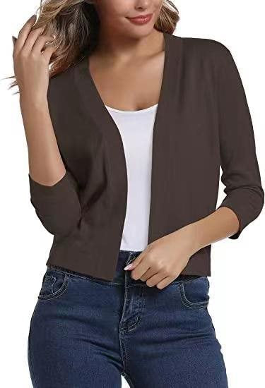 Scarlett | Women's Open Front 3/4 Sleeve Cardigan