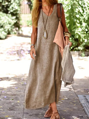 Seraphine | Women's V-Neck Sleeveless Midi Dress