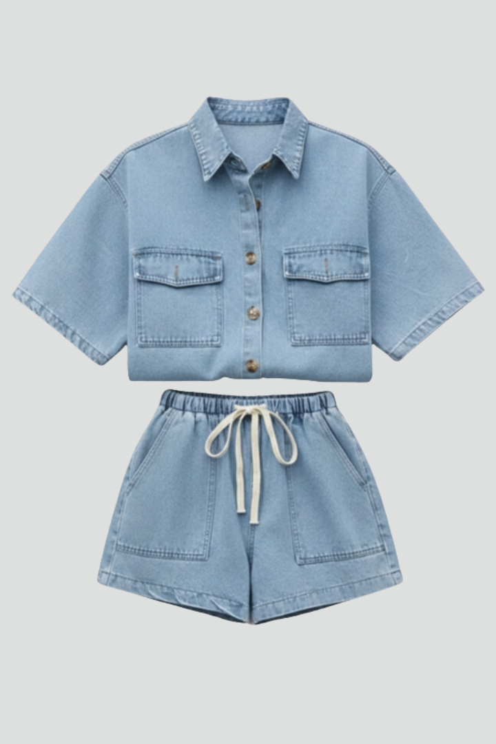 Solara | Women's Short Sleeve Collared Set