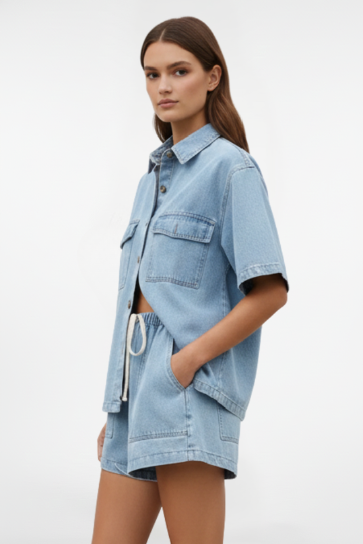 Solara | Women's Short Sleeve Collared Set