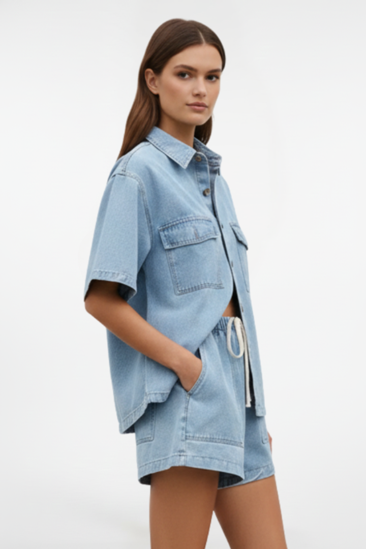 Solara | Women's Short Sleeve Collared Set