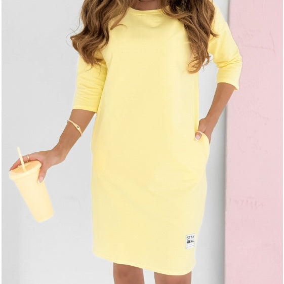 Skye | Women's Casual Sweatshirt Dress 3/4 Sleeve Mini Dress