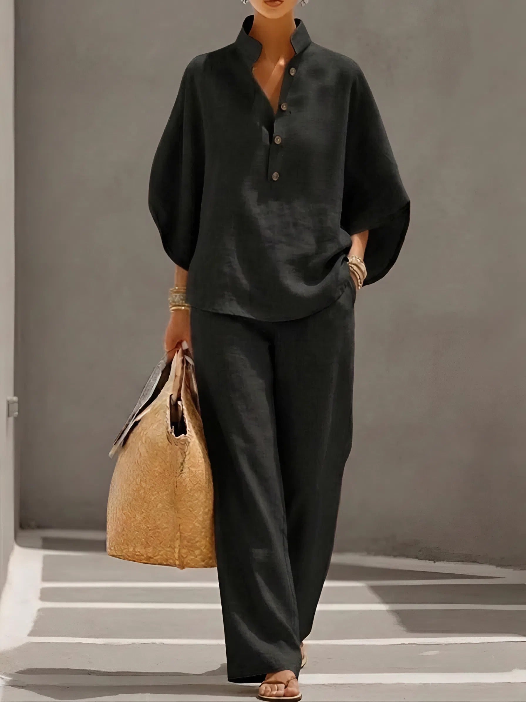 Tabitha | Women's Button Up Blouse Relaxed Set