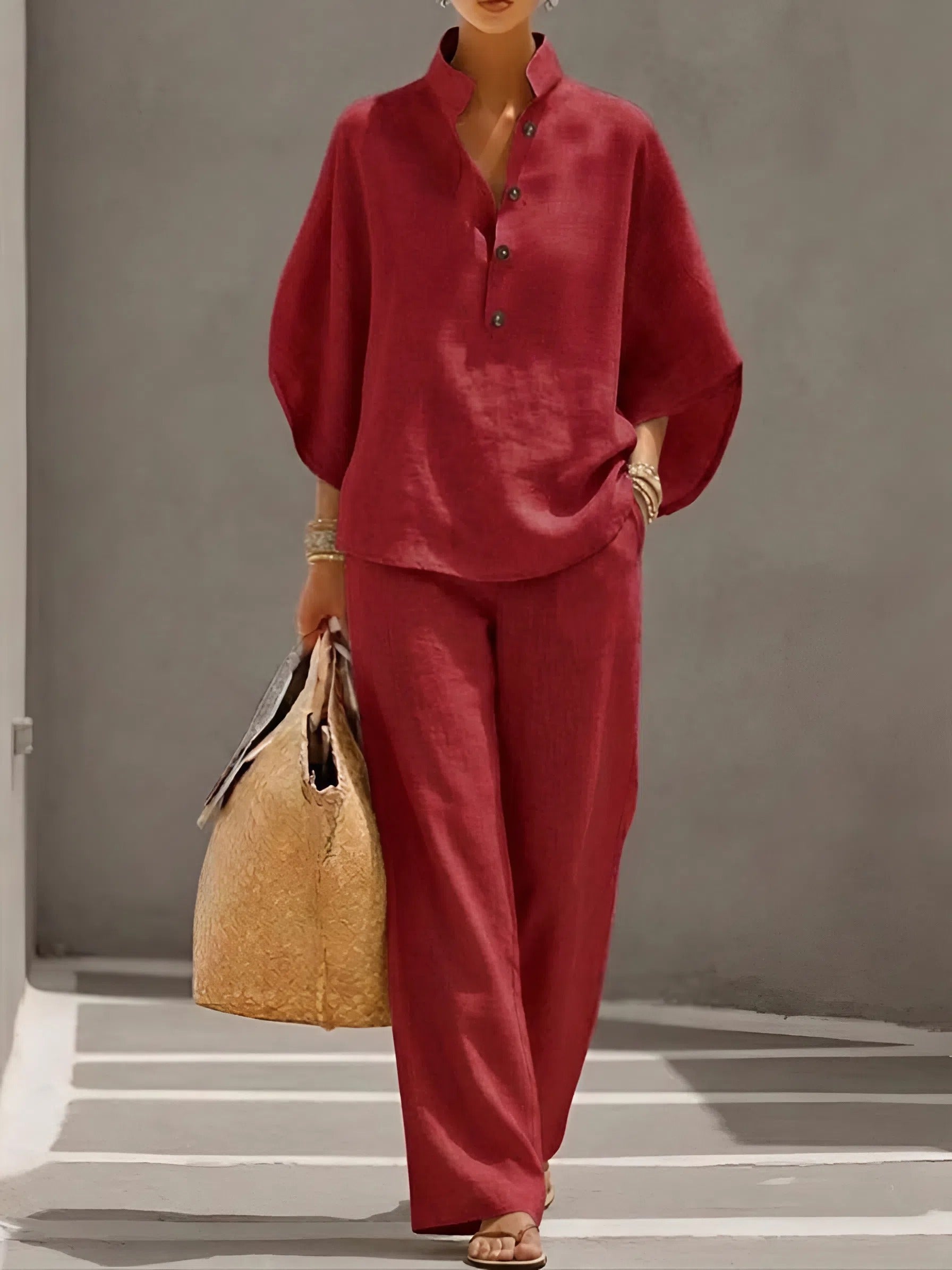 Tabitha | Women's Button Up Blouse Relaxed Set