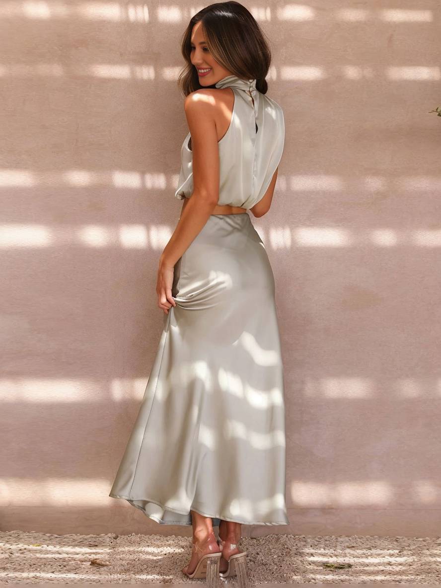 Valencia | Women's Halter Neck Two Piece Evening Set