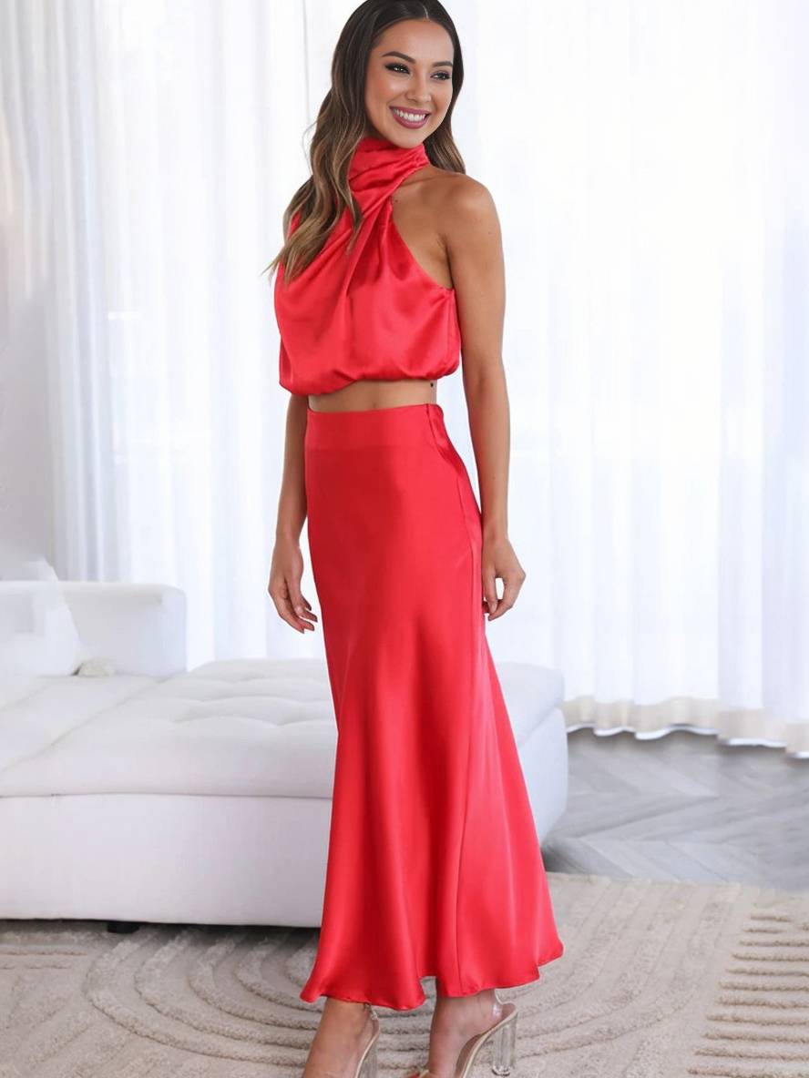 Valencia | Women's Halter Neck Two Piece Evening Set
