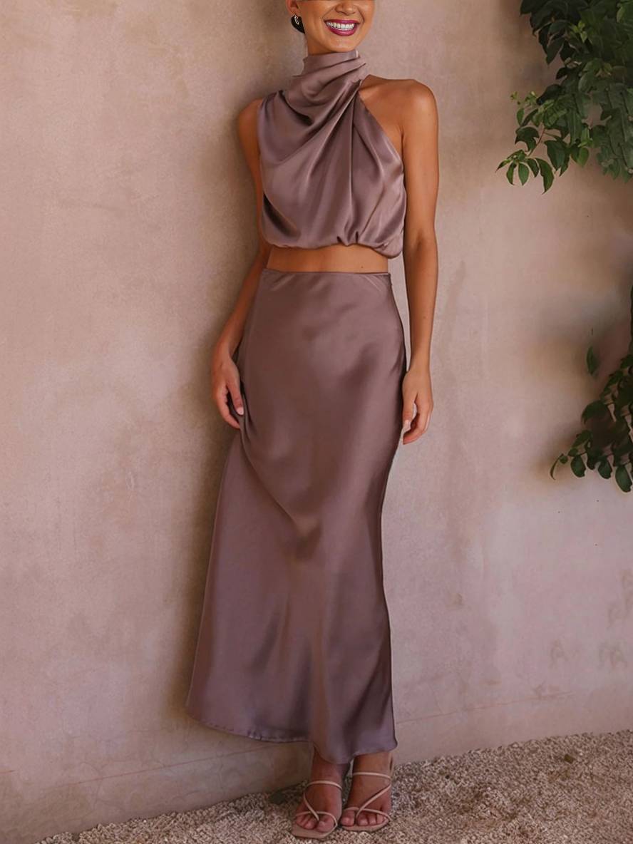 Valencia | Women's Halter Neck Two Piece Evening Set