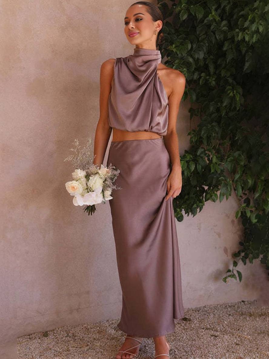 Valencia | Women's Halter Neck Two Piece Evening Set