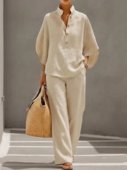 Valentina | Women's Button Up Wide Leg Set